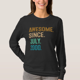 22 Year Old Awesome Since July 2000 22nd Birthday T-Shirt