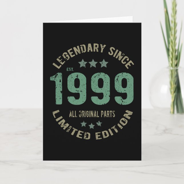22 Year Old Bday 1999 Legend Since 22nd Birthday Card (Front)