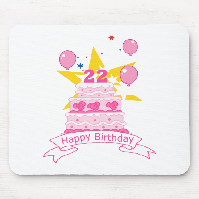 22 Year Old Birthday Cake Mouse Pad (Front)