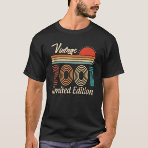 22 Year Old  Born In 2001 Vintage 22nd Birthday Re T-Shirt