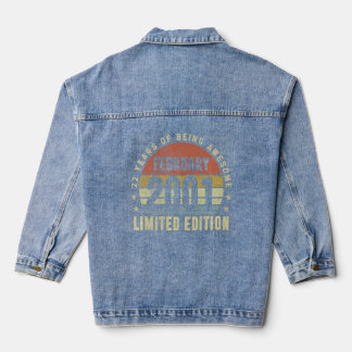 22 Year Old February 2001  22nd Birthday  Denim Jacket