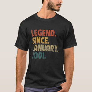 22 Year Old Legend Since January 2001 22nd Birthd T-Shirt