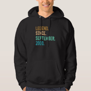 22 Year Old Legend Since September 2000 22nd Birth Hoodie