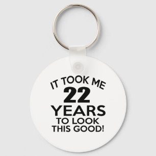 22 years birthday designs keychain