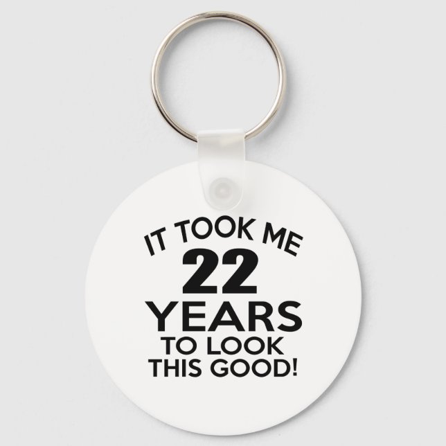 22 years birthday designs keychain (Front)