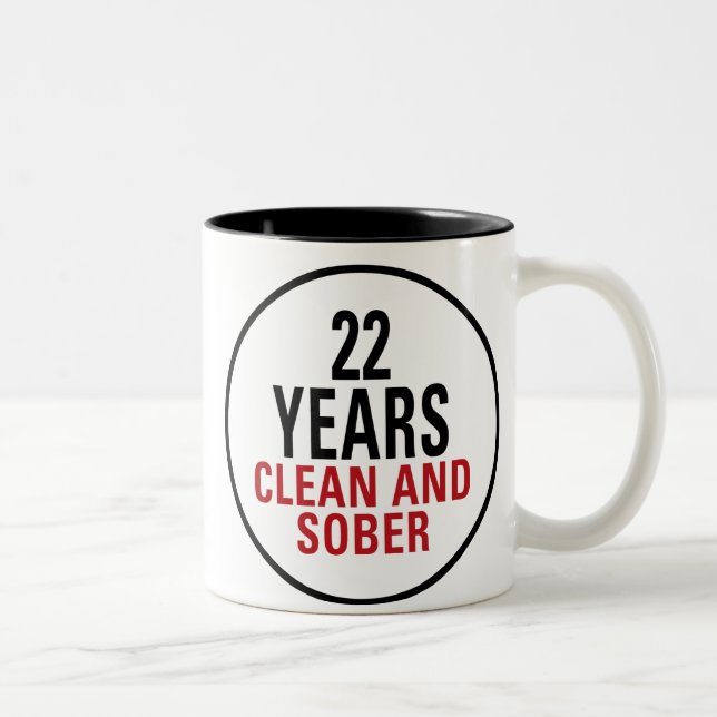 22 Years Clean and Sober Two-Tone Coffee Mug (Right)