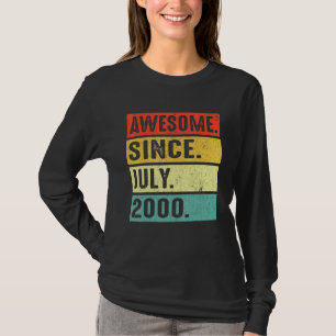 22 Years Old Awesome Since July 2000 22nd Birthday T-Shirt