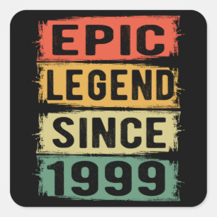 22 Years Old Bday 1999 Epic Legend 22nd Birthday Square Sticker