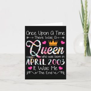 22 Years Old Birthday Girl 22 Birthday Queen April Card