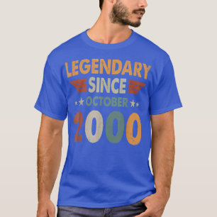 22 Years Old Gifts Legend Since October 2000 22nd T-Shirt