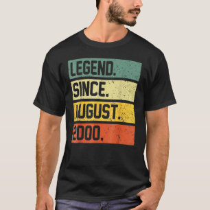 22 Years Old Legend Since August 2000 22th Birthd T-Shirt
