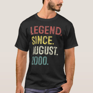 22 Years Old  Legend Since August 2000 22th Birthd T-Shirt