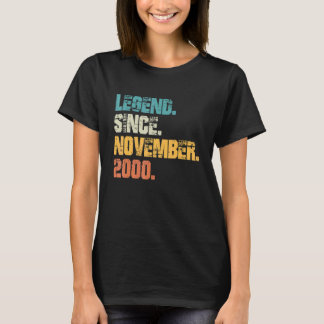 22 Years Old Legend Since November 2000 22nd Birt T-Shirt