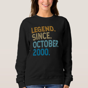 22 Years Old Legend Since October 2000 22nd Birthd Sweatshirt