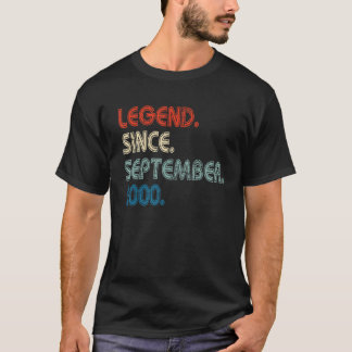 22 Years Old  Legend Since September 2000 22nd Bir T-Shirt