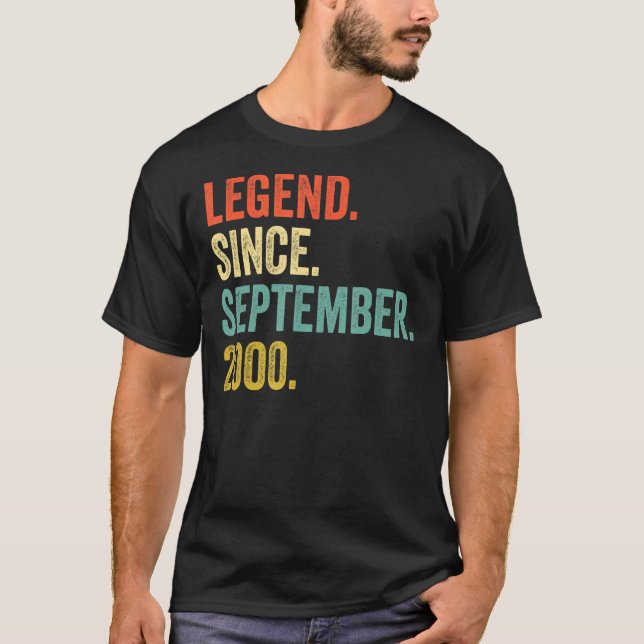 22 Years Old Legend Since September 2000 22nd Birt T-Shirt (Front)