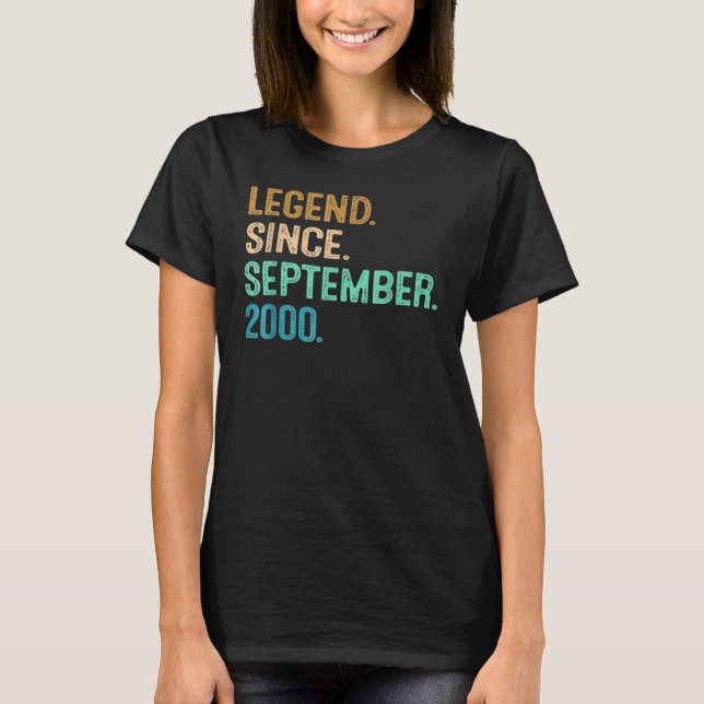22 Years Old  Legend Since September 2000 22th Bir T-Shirt (Front)
