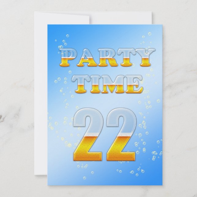 22e anniversaire invitation à la fête avec bière (Devant)