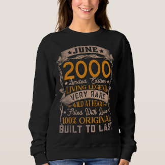 22nd Birthday 2000 Years Old Retro Vintage June 2 Sweatshirt