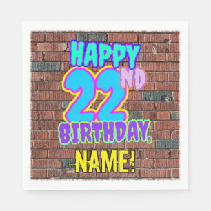 22nd Birthday ~ Fun, Urban Graffiti Inspired Look Napkin