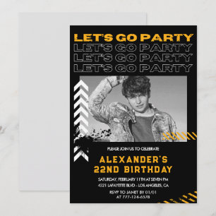 22nd birthday invitations Men Photo Spray paint