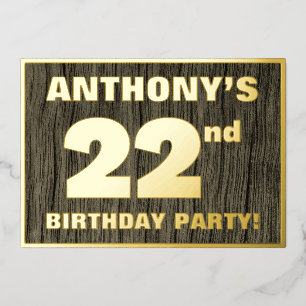 22nd Birthday Party: Bold, Faux Wood Grain Pattern