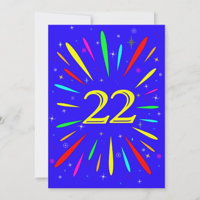 22nd Birthday Party Invitation Explosion  (Front)