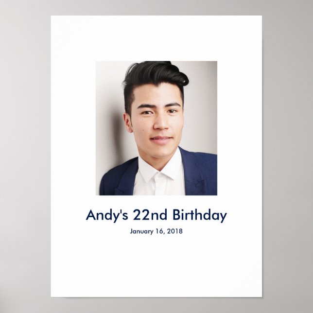 22nd Birthday photo custom Sign In Party Board (Front)