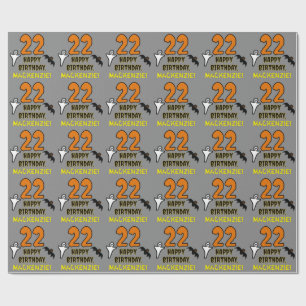 22nd Birthday: Spooky Halloween Theme, Custom Name Wrapping Paper