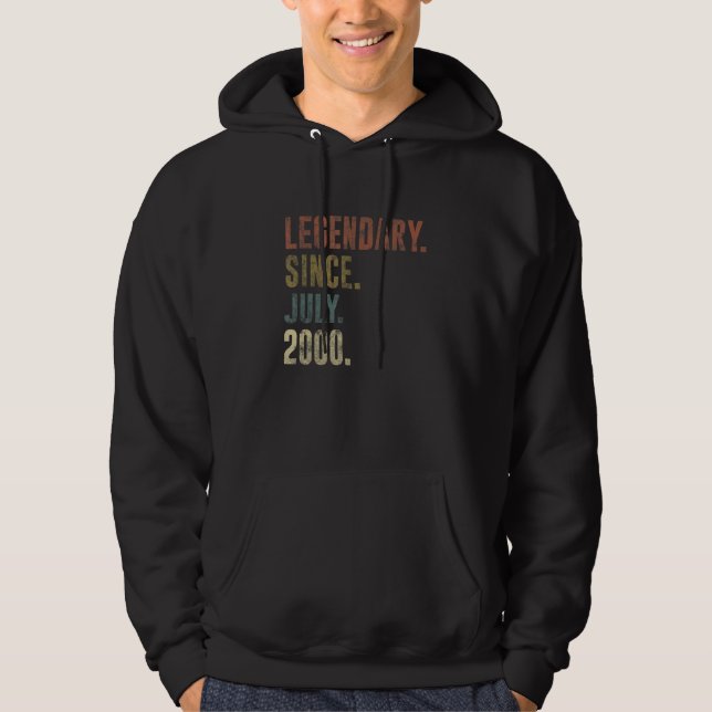 22nd Birthday Vintage Legendary Since July 2000 Hoodie (Front)