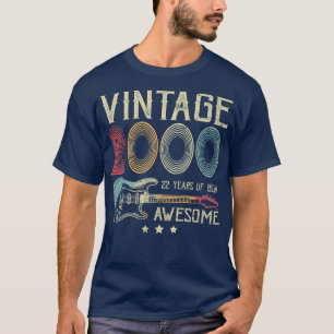 22nd Birthday Womens Mens Vintage Awesome 2000 Gui T-Shirt
