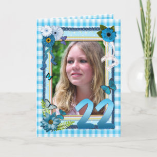 22nd photo card for a birthday