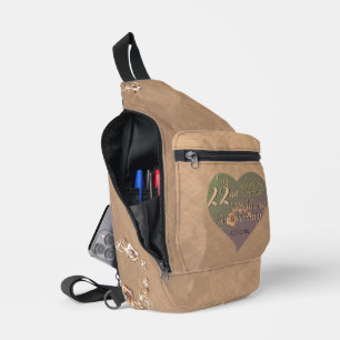 22nd Wedding Anniversary Heart Rose  Sling Bag