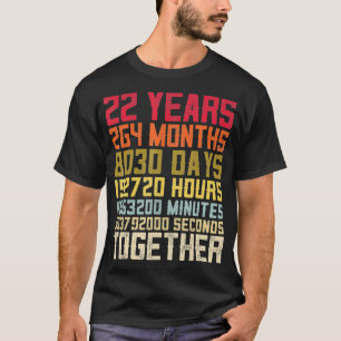 22nd Wedding Anniversary s For Married Couples Mat T-Shirt