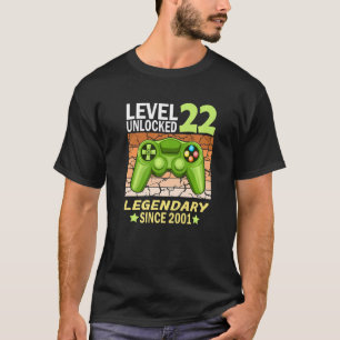 22th birthday gamer born in 2001 2 T-Shirt