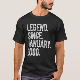 22Th Birthday January Born 22 Years Legend Since 2 T-Shirt