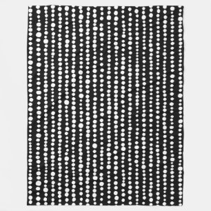 230216 - White on Black Fleece Blanket