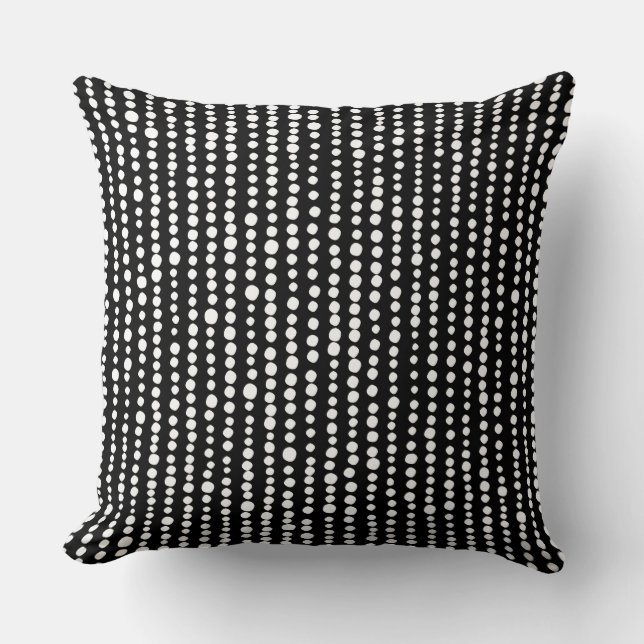 230216 - White on Black Throw Pillow (Front)
