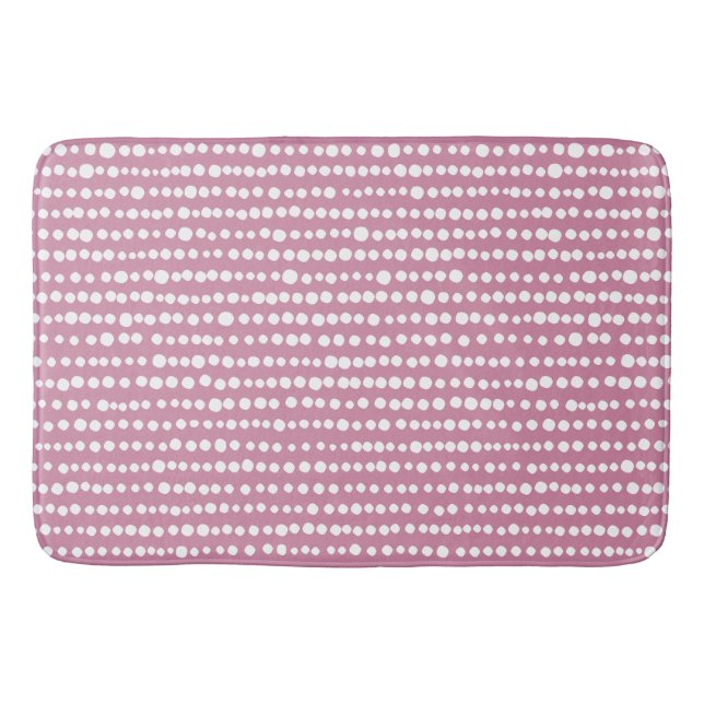 230216 - White on Cashmere Rose Bath Mat (Front)