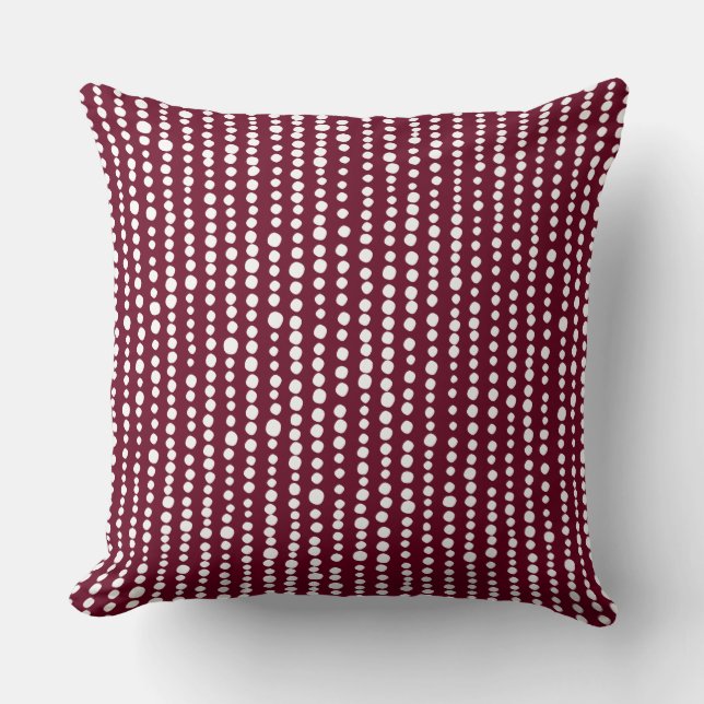 230216 - White on Deep Crimson Throw Pillow (Front)