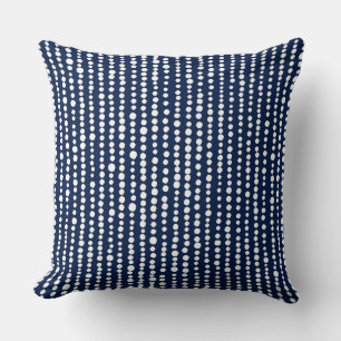 230216 - White on Indigo Blue 001744 Throw Pillow