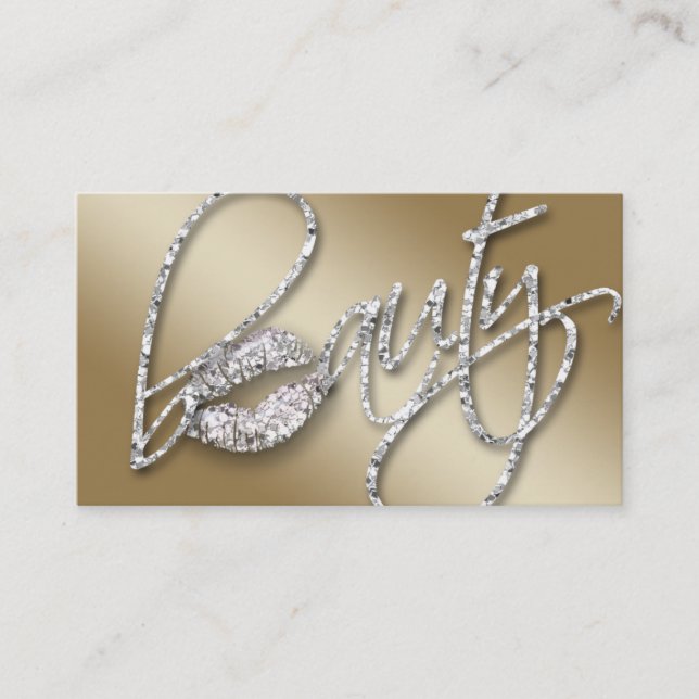 232 Cosmetologist Business Beauty Text Gold Ice Business Card (Front)