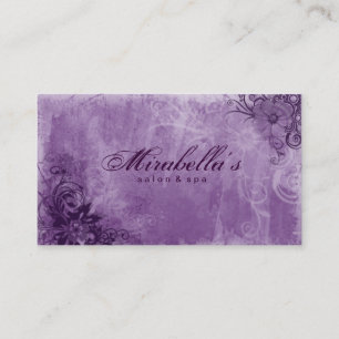 232 Floral Salon Spa Business Card Grunge Purple