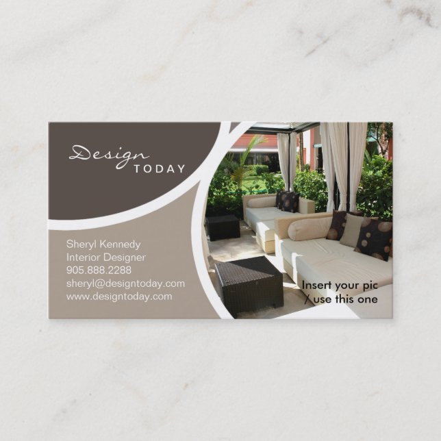 232 Interior Design Template Business Card Patio (Front)