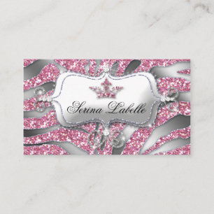 232 Sparkle Bijoux Carte de visite Zebra Couronne 