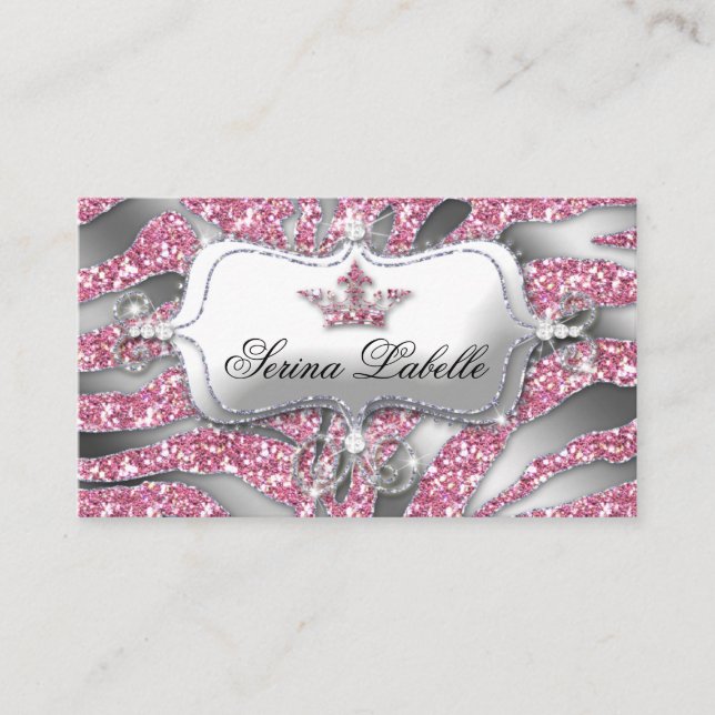 232 Sparkle Bijoux Carte de visite Zebra Couronne  (Devant)