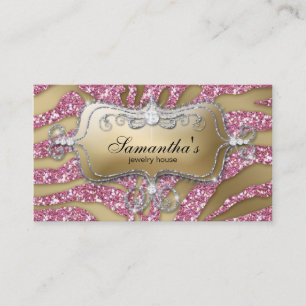 232 Sparkle Jewellery Business Zebra Gold Pink Sil Card