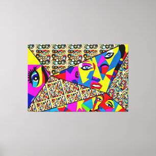 23_015, Geometric, Cubism, Abstract Canvas Print