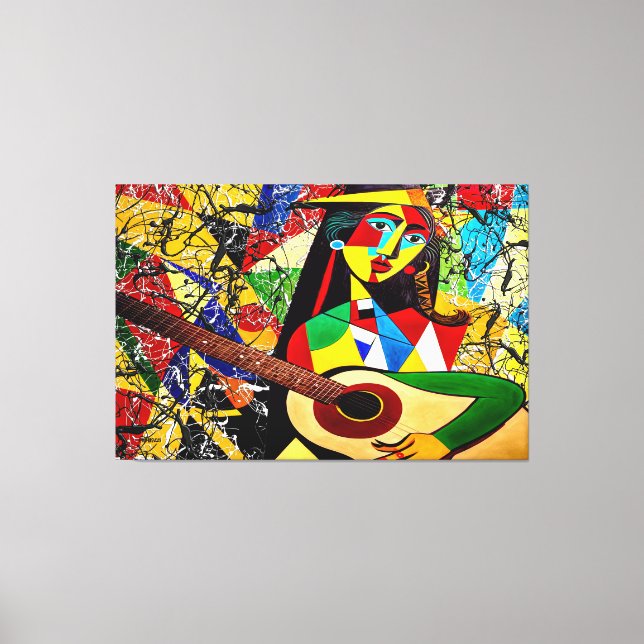 23_028, Abstract, Cubism, Splatter, art. Canvas Print (Front)