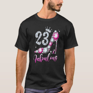 23 And Fabulous 23rd Birthday High Heel Shoes Crow T-Shirt
